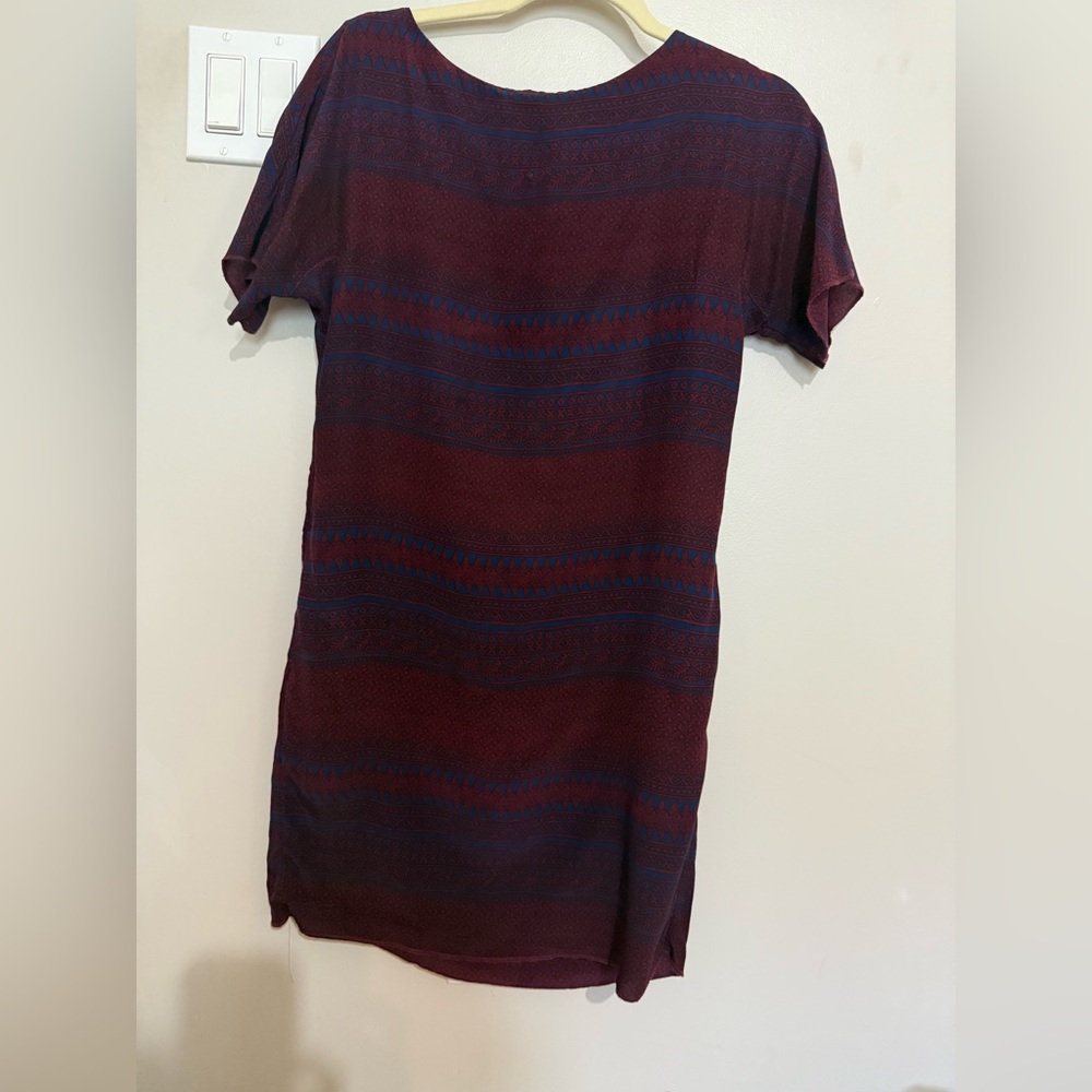 Armani Exchange Red and Blue Short Sleeve dress